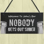 Funny Home Bar Sign Personalised Alcohol Beer Gift Man Cave Pub 