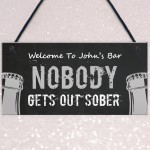 Funny Home Bar Sign Personalised Alcohol Beer Gift Man Cave Pub 