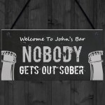 Funny Home Bar Sign Personalised Alcohol Beer Gift Man Cave Pub 