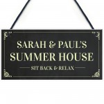 Novelty Summerhouse Sign Personalised Hanging Garden Plaque