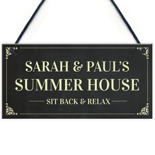 Novelty Summerhouse Sign Personalised Hanging Garden Plaque