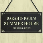 Novelty Summerhouse Sign Personalised Hanging Garden Plaque