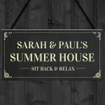 Novelty Summerhouse Sign Personalised Hanging Garden Plaque