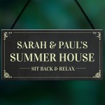 Novelty Summerhouse Sign Personalised Hanging Garden Plaque