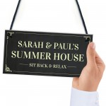 Novelty Summerhouse Sign Personalised Hanging Garden Plaque