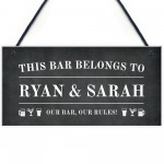 Novelty Home Bar Sign Personalised This Bar Belongs To Pub Sign