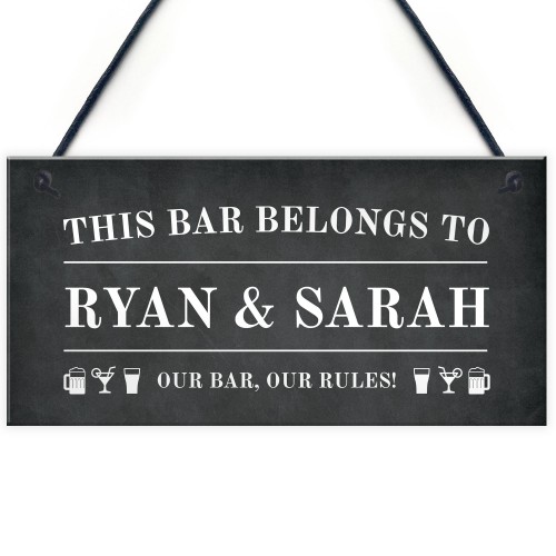 Novelty Home Bar Sign Personalised This Bar Belongs To Pub Sign