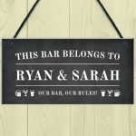 Novelty Home Bar Sign Personalised This Bar Belongs To Pub Sign