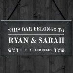 Novelty Home Bar Sign Personalised This Bar Belongs To Pub Sign