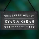 Novelty Home Bar Sign Personalised This Bar Belongs To Pub Sign