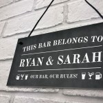 Novelty Home Bar Sign Personalised This Bar Belongs To Pub Sign