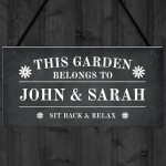 Novelty Garden Sign Personalised This Garden Belongs To Sign