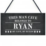 Novelty Man Cave Sign Personalised This Man Cave Belongs To