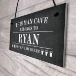 Novelty Man Cave Sign Personalised This Man Cave Belongs To