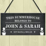 Novelty Summerhouse Sign Personalised Summerhouse Belongs To