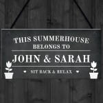 Novelty Summerhouse Sign Personalised Summerhouse Belongs To