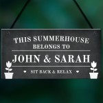 Novelty Summerhouse Sign Personalised Summerhouse Belongs To