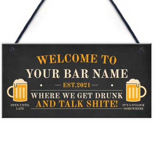 Home Bar PERSONALISED Sign Funny Bar Pub Sign Man Cave Gifts