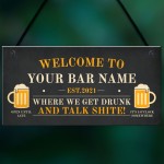 Home Bar PERSONALISED Sign Funny Bar Pub Sign Man Cave Gifts