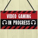 Gaming In Progress Novelty Games Room Boys Bedroom Signs