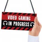 Gaming In Progress Novelty Games Room Boys Bedroom Signs