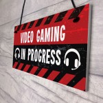 Gaming In Progress Novelty Games Room Boys Bedroom Signs