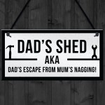 Funny Dads Shed Sign Hanging Man Cave Garden Plaque Fathers Day