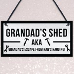 Funny Shed Sign For Grandad Hanging Garden Man Cave Sign