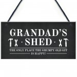 Funny Grandads Shed Sign Hanging Garden Man Cave Plaque