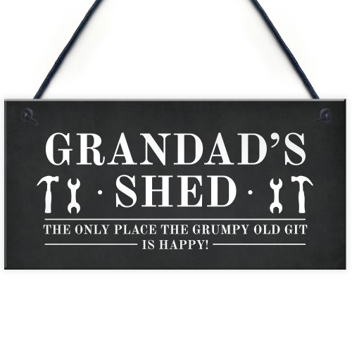 Funny Grandads Shed Sign Hanging Garden Man Cave Plaque