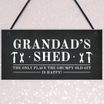 Funny Grandads Shed Sign Hanging Garden Man Cave Plaque