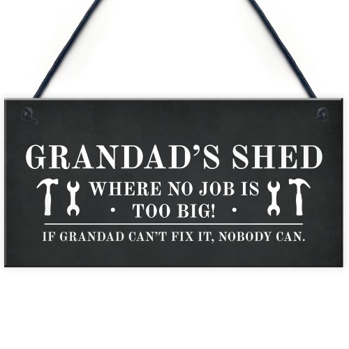 Grandads Shed Sign Hanging Garden Plaque Fathers Day Gift