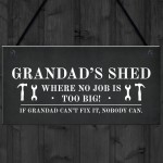 Grandads Shed Sign Hanging Garden Plaque Fathers Day Gift