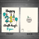 21st Birthday Card Boy Girl Personalised Card For Son Daughter