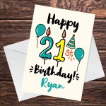 21st Birthday Card Boy Girl Personalised Card For Son Daughter