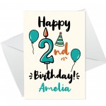 Personalised 2nd Birthday Card For Daughter Son Quirky Card