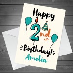 Personalised 2nd Birthday Card For Daughter Son Quirky Card