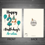 Personalised 2nd Birthday Card For Daughter Son Quirky Card