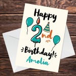 Personalised 2nd Birthday Card For Daughter Son Quirky Card