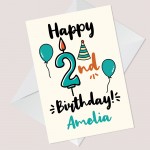 Personalised 2nd Birthday Card For Daughter Son Quirky Card