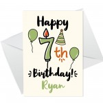 Personalised 7th Birthday Card For Daughter Son Quirky Card