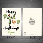 Personalised 7th Birthday Card For Daughter Son Quirky Card