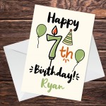 Personalised 7th Birthday Card For Daughter Son Quirky Card