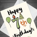 Personalised 7th Birthday Card For Daughter Son Quirky Card