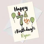 Personalised 7th Birthday Card For Daughter Son Quirky Card