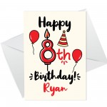 Personalised 8th Birthday Card For Daughter Son Quirky Card