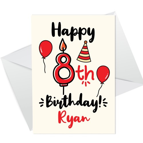 Personalised 8th Birthday Card For Daughter Son Quirky Card