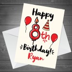 Personalised 8th Birthday Card For Daughter Son Quirky Card