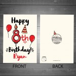 Personalised 8th Birthday Card For Daughter Son Quirky Card