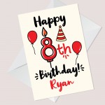 Personalised 8th Birthday Card For Daughter Son Quirky Card